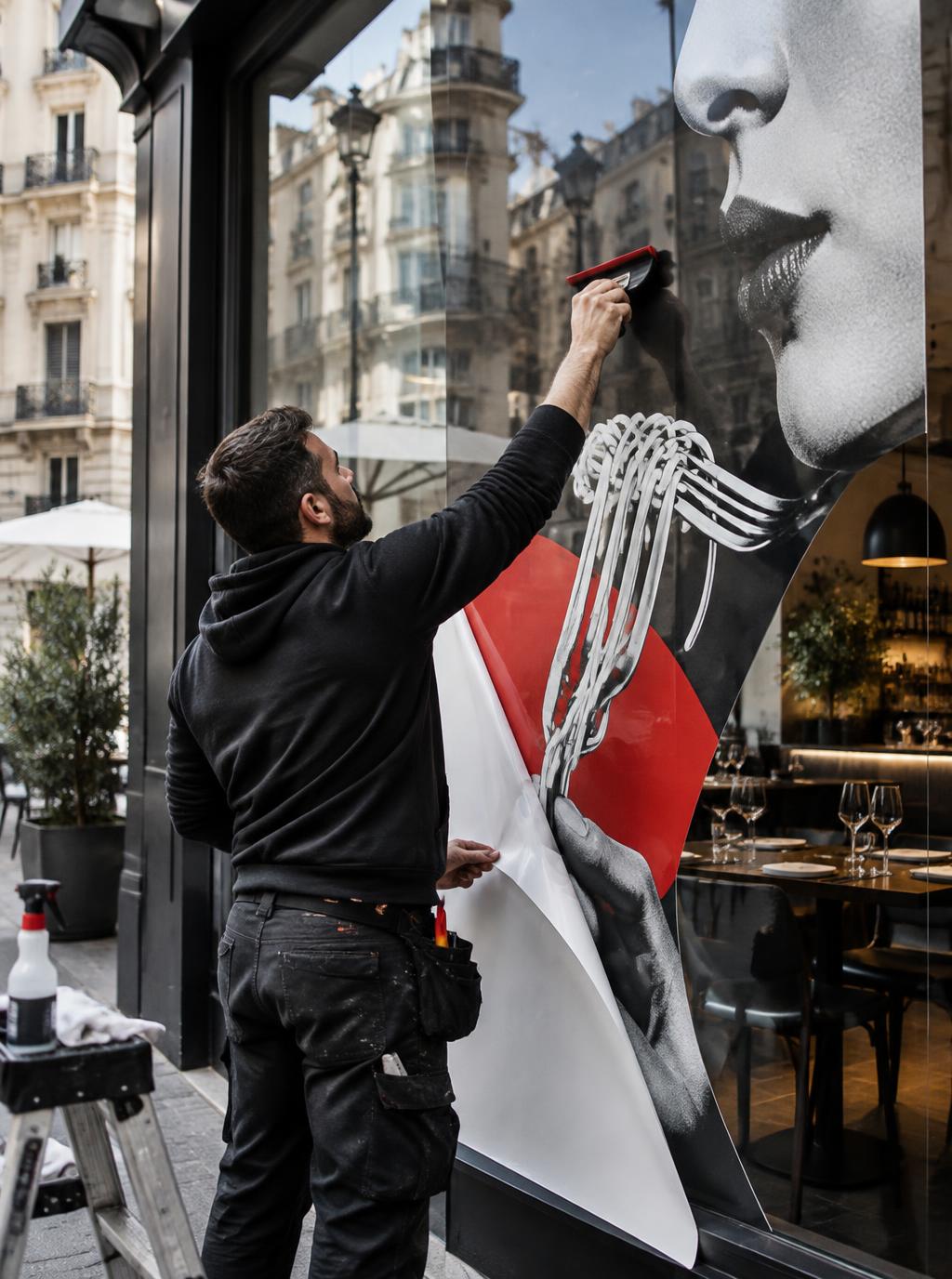 Vetrofanie & stampa: un momento reale del lavoro